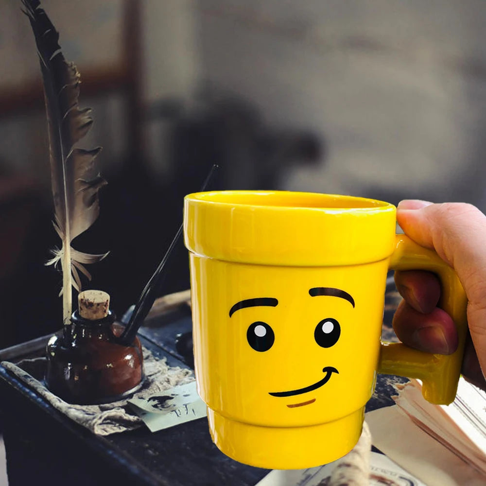 SIPSI LEGO™ Ceramic Mug, White Skeleton, Silly boy, iconic boy, happy boy, winking Girl