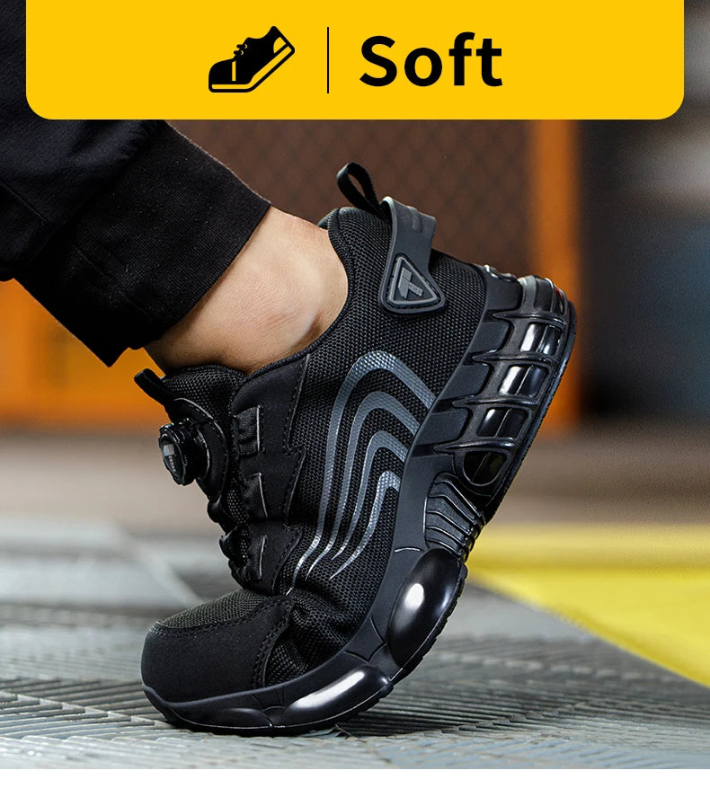 IRONSTEP™ | Men’s Rotary Button Work Shoes – Steel Toe, Anti-Puncture, Lightweight Sport-Style Footwear