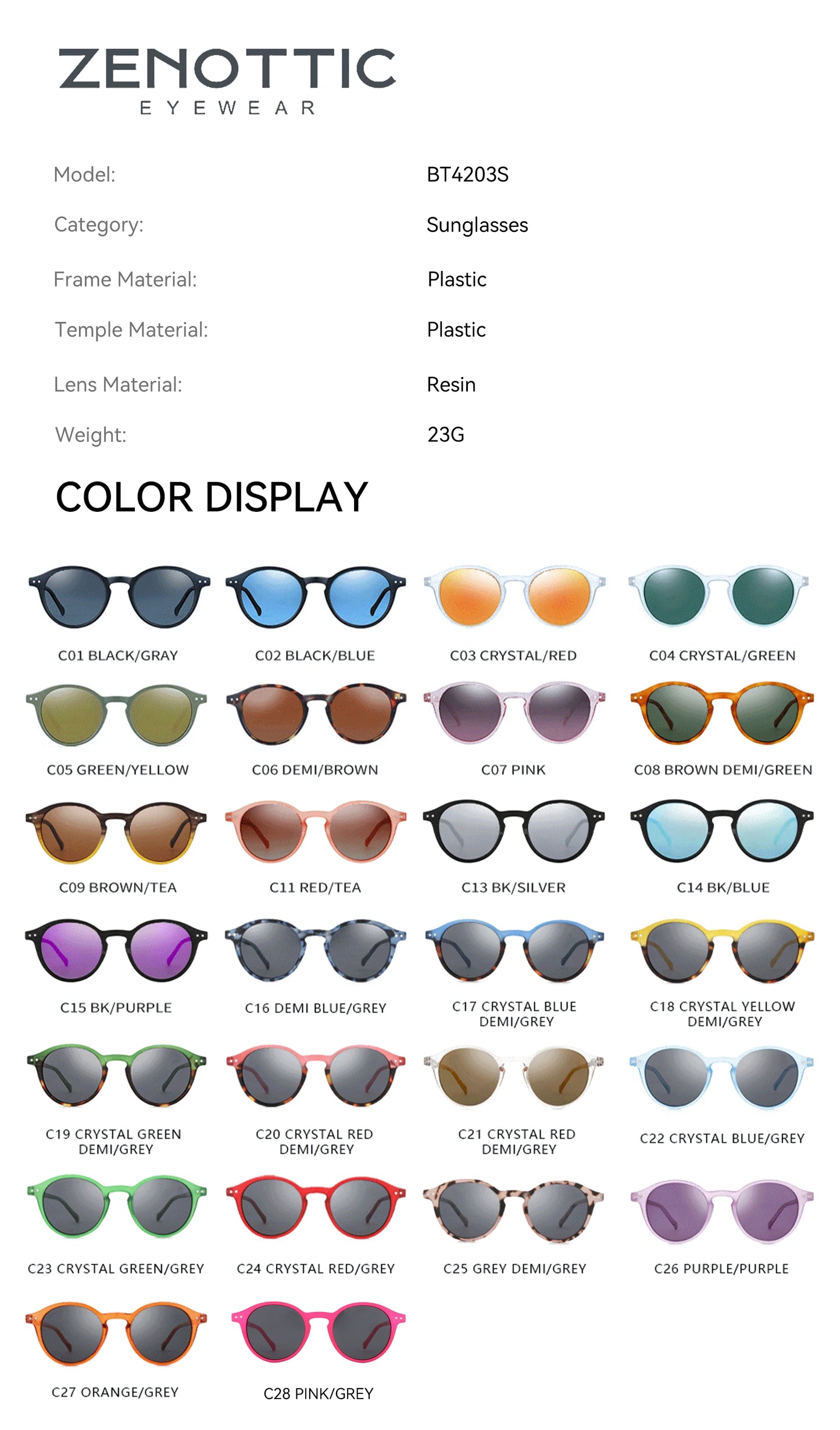ZENOTTIC ™️ (S Size) Retro Circular Polarized Sunglasses 2025 Men/ Women Vintage Small Round Sunglasses UV400 Goggles Shades