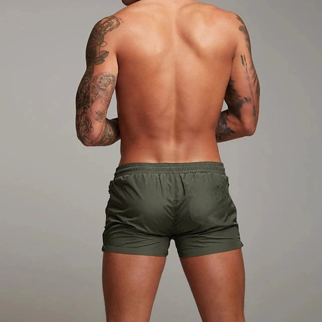 TRUNKLE ™Men's Swim Trunks with Zipper Pockets Mesh Liner Summer Beach Board Shorts Quick Dry Swimming Bathing Suit Swimsuit Swimwear