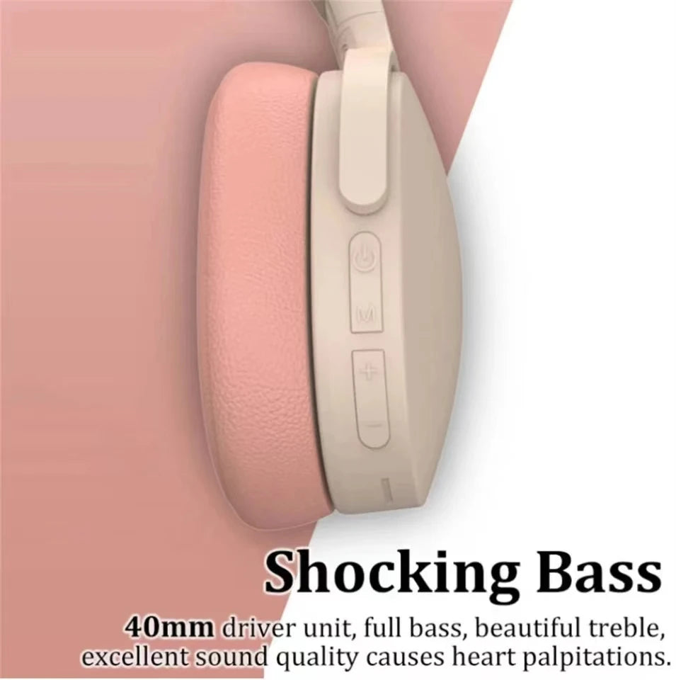 HEAR WE GO™ NEW Fashion Wireless Bluetooth Headphones Over Ear HIFI Stereo Headsets True Sports With Earphones TF/AUX Music Player with Mic, Good   charge quickly and charge last