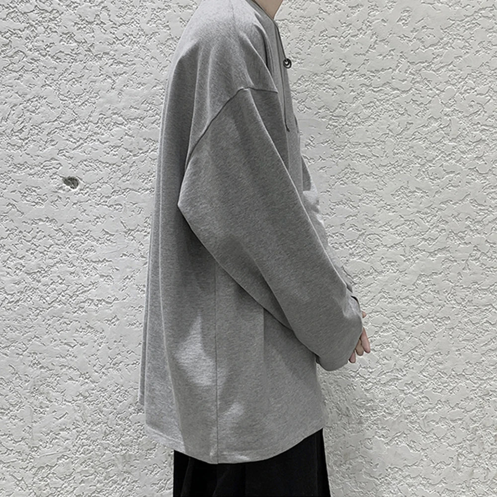 COTTOFLEX™ Oversize Cotton Long Sleeve Unisex T-Shirt Casual Pure Color Top for Men and Women