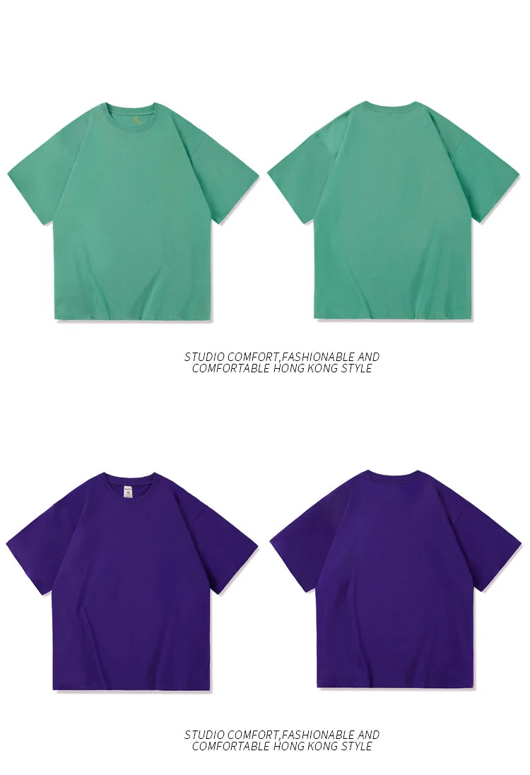 URBANEDGE™ Oversized Summer Short Sleeve Men's T Shirt New Fashion Solid Color Loose Fit O-Neck Casual Cotton Top Hip Hop Streetwear Baggy Tees Plus Size 5XL