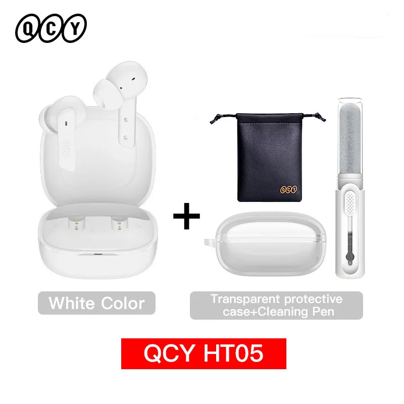 QCY™ HT05 ANC Wireless Earbuds 40dB Noise Cancelling Bluetooth 5.2 6-Mic ENC HD Call Transparency Mode TWS