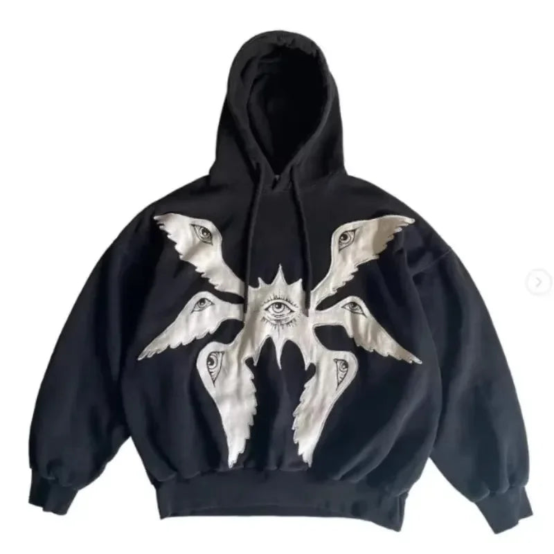 SKULLHAVEN™ | Dark Y2K Gothic American Retro Skull Print Zipper Hoodie – Unisex Autumn/Winter Streetwear Couple’s Hooded Coat