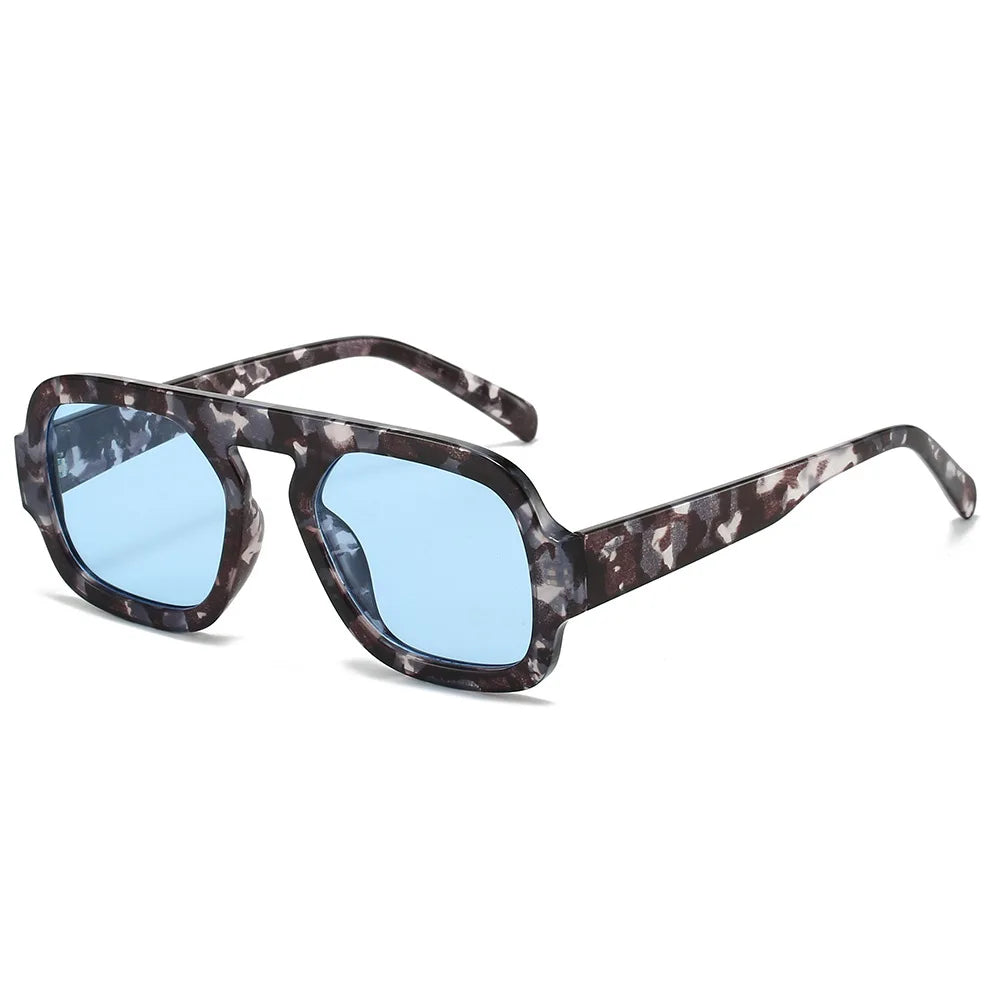 ARVINE™️Retro Pilot Square Sunglasses Lady Fashion Simple Ins Black Tea Sunglasses for Women Men Trending Outdoor Casual Shades UV400