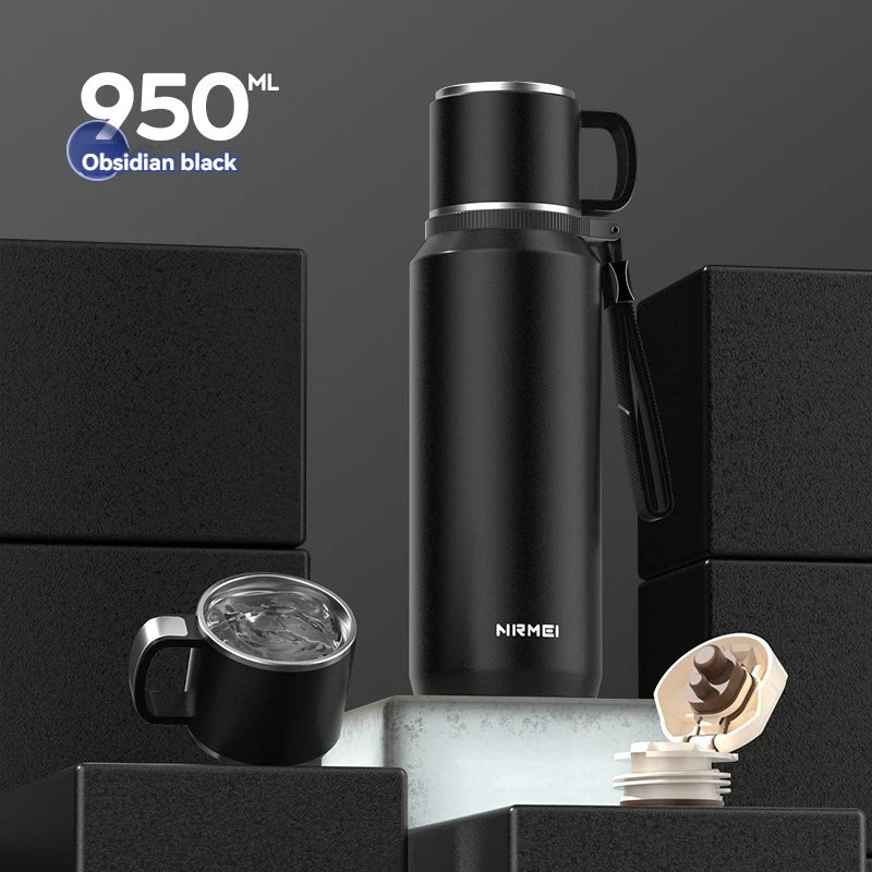 CUPGO™ |1.5L Thermos Water Bottle, Stainless Steel, Vacuum Flask, Perfect for Hot Coffee/Tea/Water, Heat Preservation Bottle, drinkware, Keeps Cold and Warm