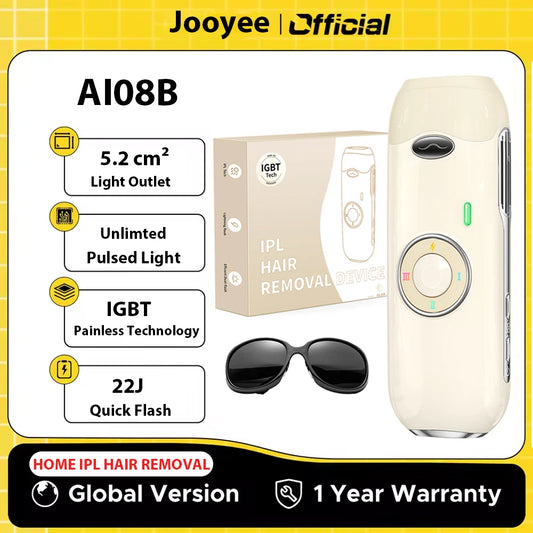 JOOYEE™️Hair Removal Laser IPL 22 Unlimited IGBT 5.2 cm² light Quick Flashes Painless Epilator Face Armpit Bikini Laser