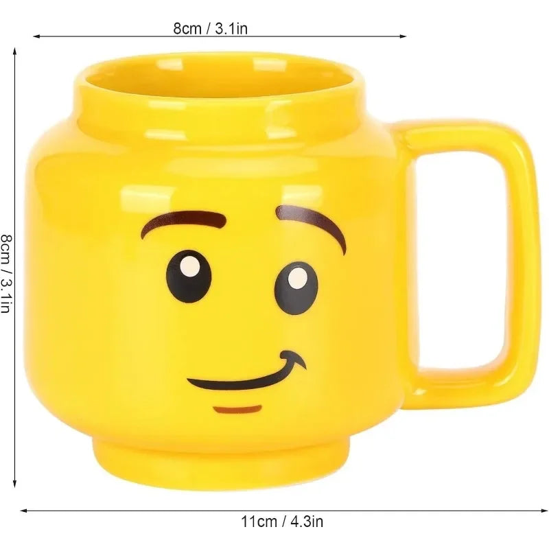 250ML Cartoon Ceramic Mug Expression Creative Coffee Milk Tea Water Cup Funny Smile Children Breakfast Cup Household Drinkware , silly, winking, happy, Skelton
