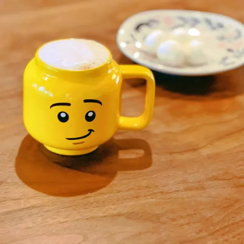 250ML Cartoon Ceramic Mug Expression Creative Coffee Milk Tea Water Cup Funny Smile Children Breakfast Cup Household Drinkware , silly, winking, happy, Skelton
