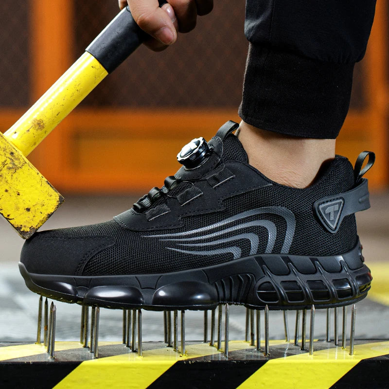 IRONSTEP™ | Men’s Rotary Button Work Shoes – Steel Toe, Anti-Puncture, Lightweight Sport-Style Footwear
