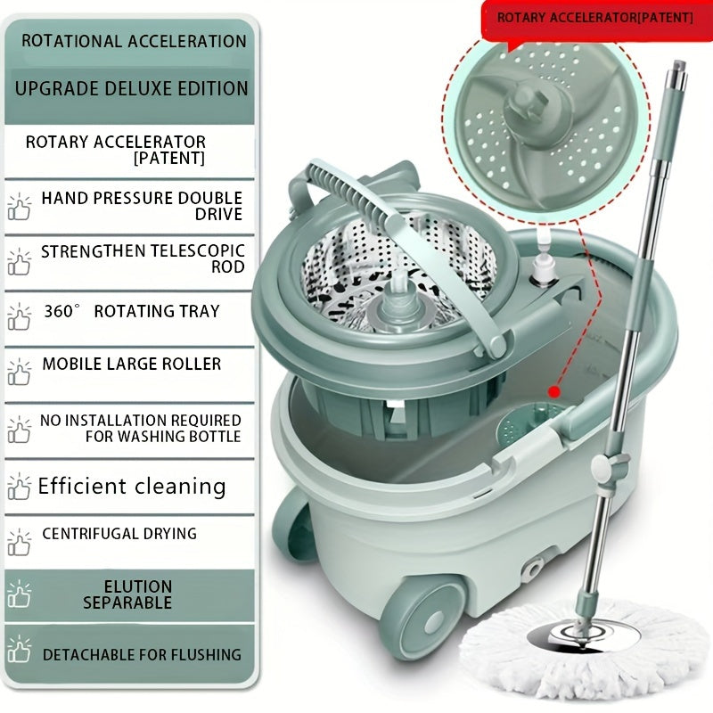 MOPS ™ and Bucket Set, 360°Bathroom Mop Bucket, School Bathroom,