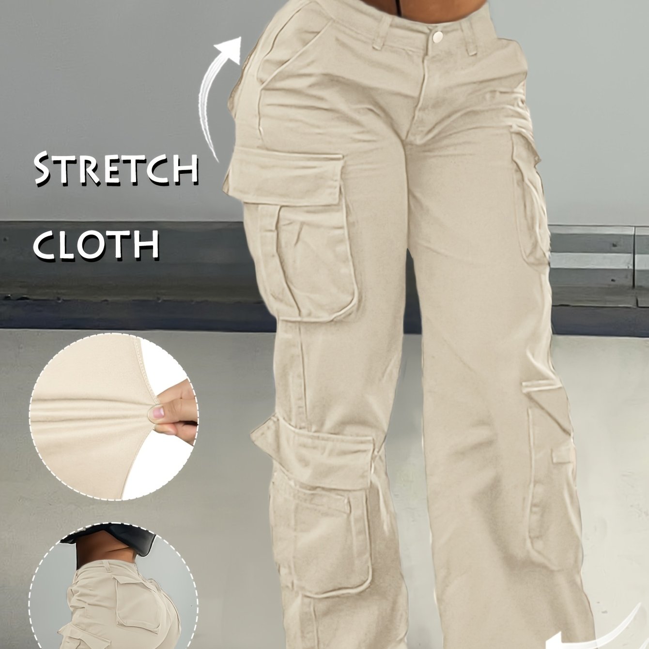 BAGGIES™ |Street Hip-hop Style Low Waist Multi Pocket Workwear Casual Denim Workwear Pants