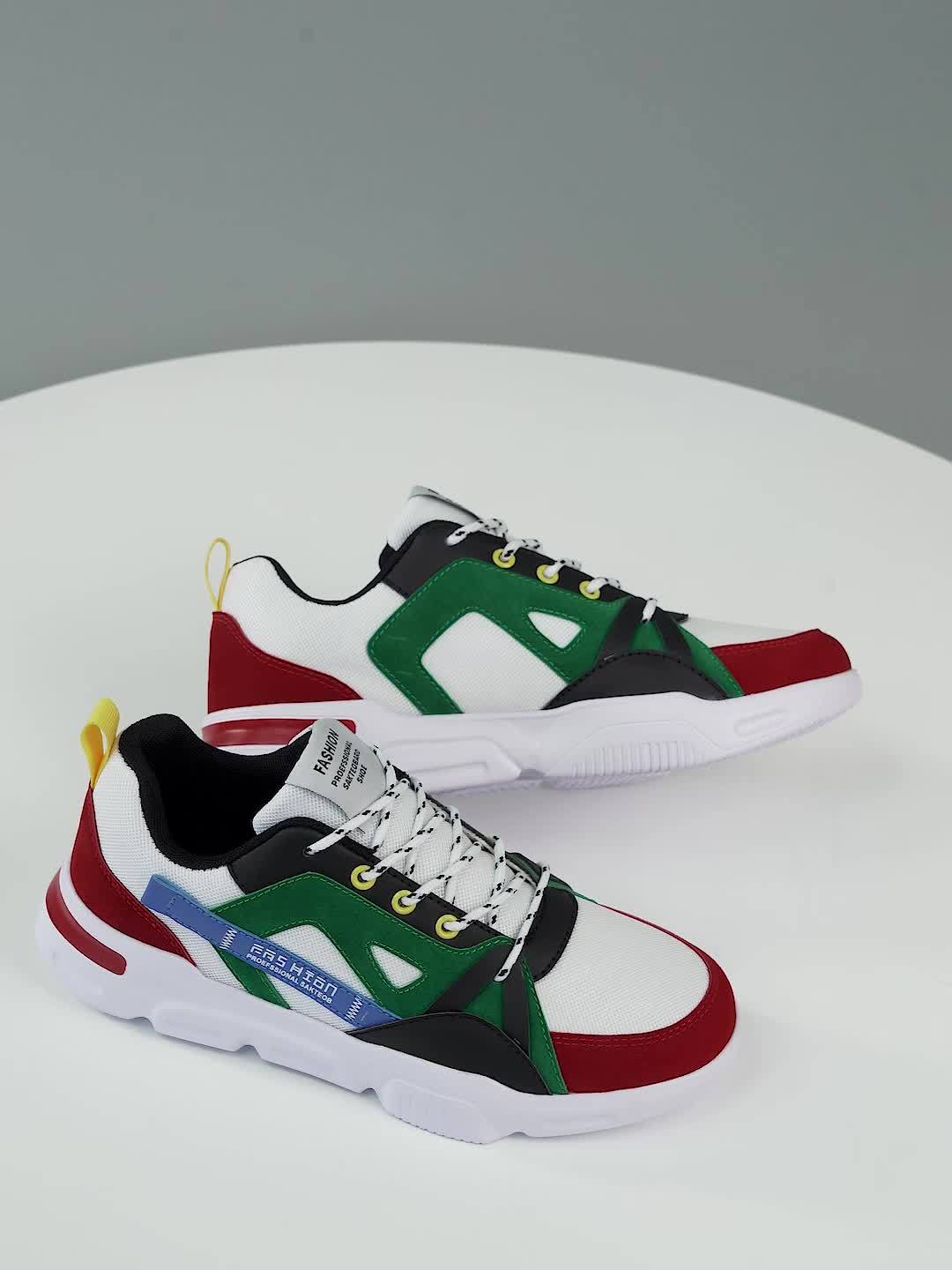 Men's Sneakers: High-Tops with Letter Print and Color Block Design, Suitable for Casual Wear, Running, and Outdoor Activities, Anti slip