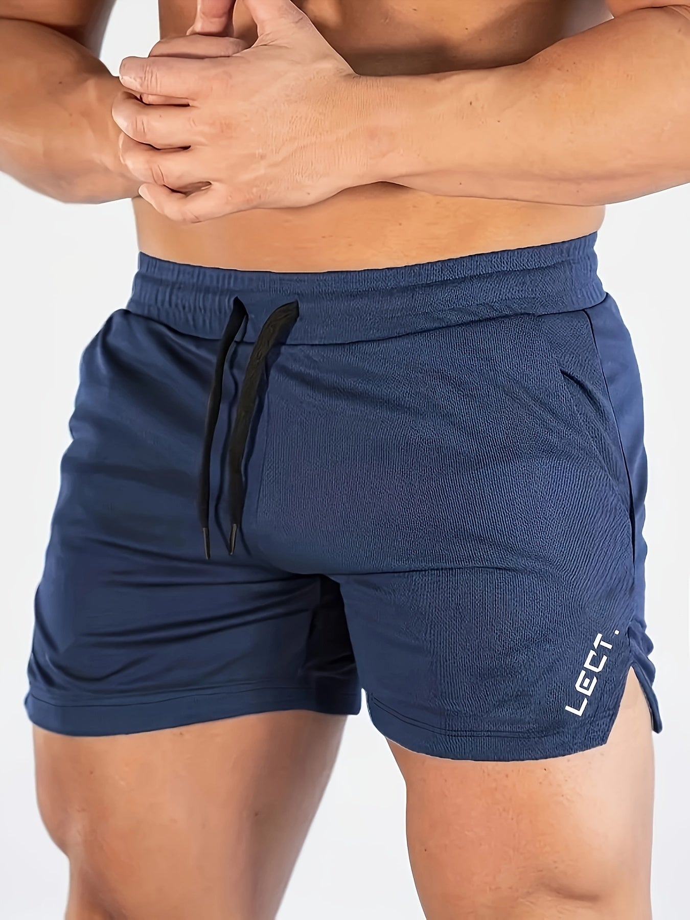 BROTHER™️ Fitness Men's Quick-Dry Slim-Fit Gym Shorts - Breathable & Stretchy with Zipper Pockets for Running & Training, Polyester