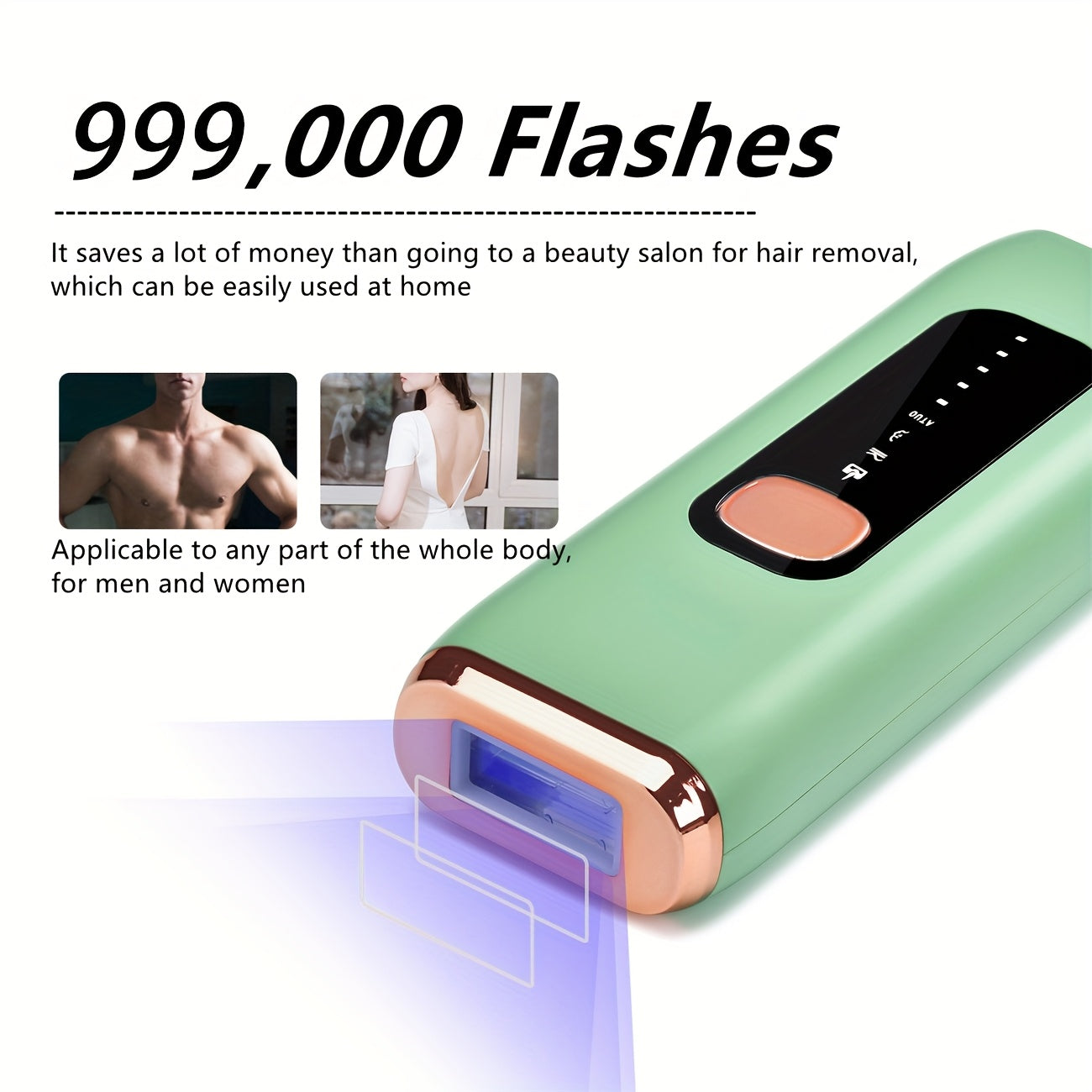 SARLISI™️I MEUKPE IPL Hair Removal Device - Painless At-Home System for Face Legs Bikini Line, Upgraded 999K Flashes & Full Body Use,