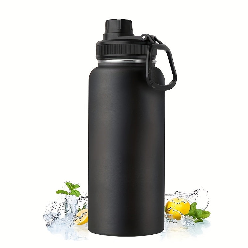 RIPLE ™ Sports Water Bottle,900Ml Double Vacuum Insulated Bottle with Leak Proof Spout Cap, Travel Water Bottle with Carrying Loop - Suitable for Sports, Gym, Office - BPA Free, Reusable