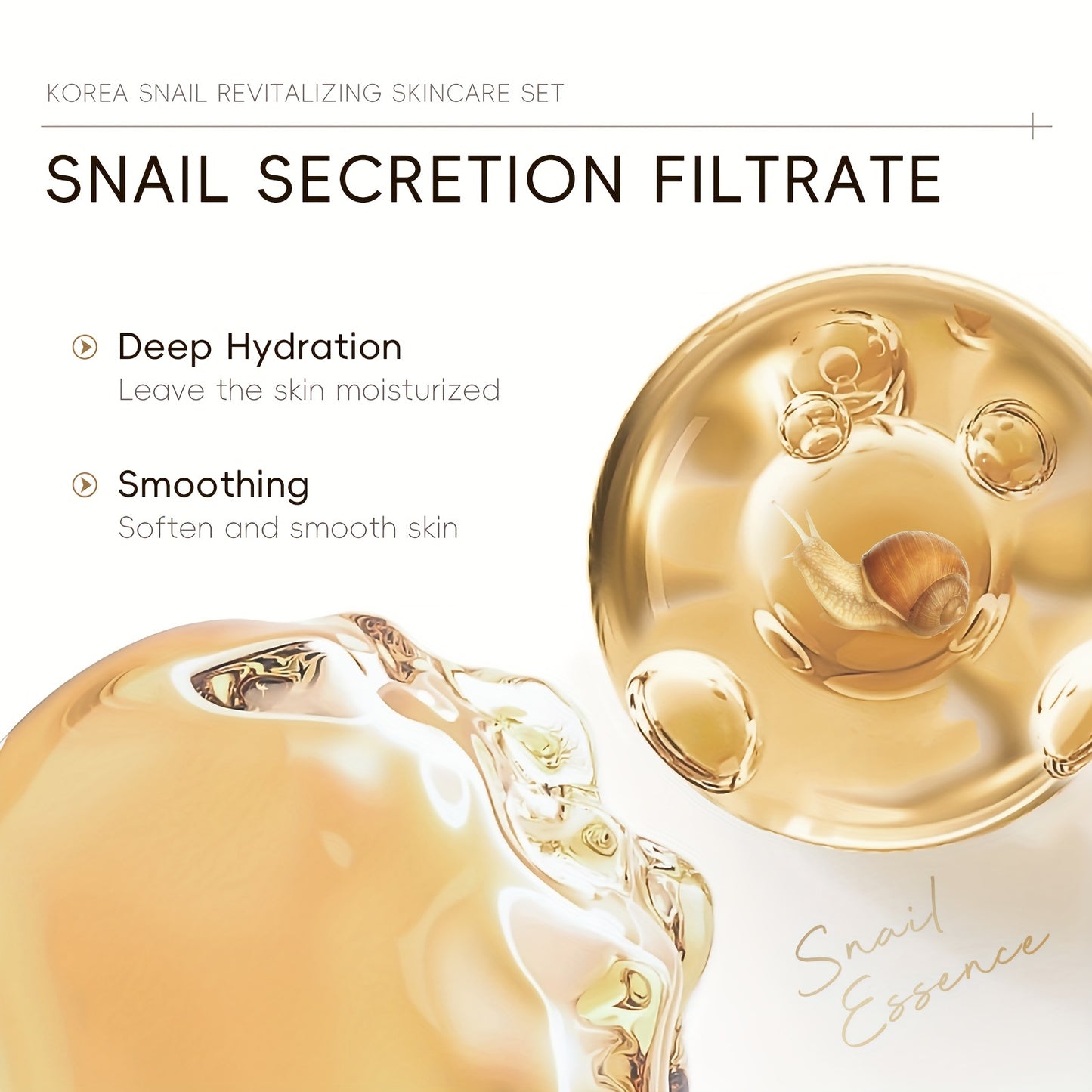 KOREAN™ skincare LAIKOU Snail Mucin 5-Step Skincare Set - Hypoallergenic Revitalizing Kit, Unisex, for All Skin Types, Includes Cleansing Gel