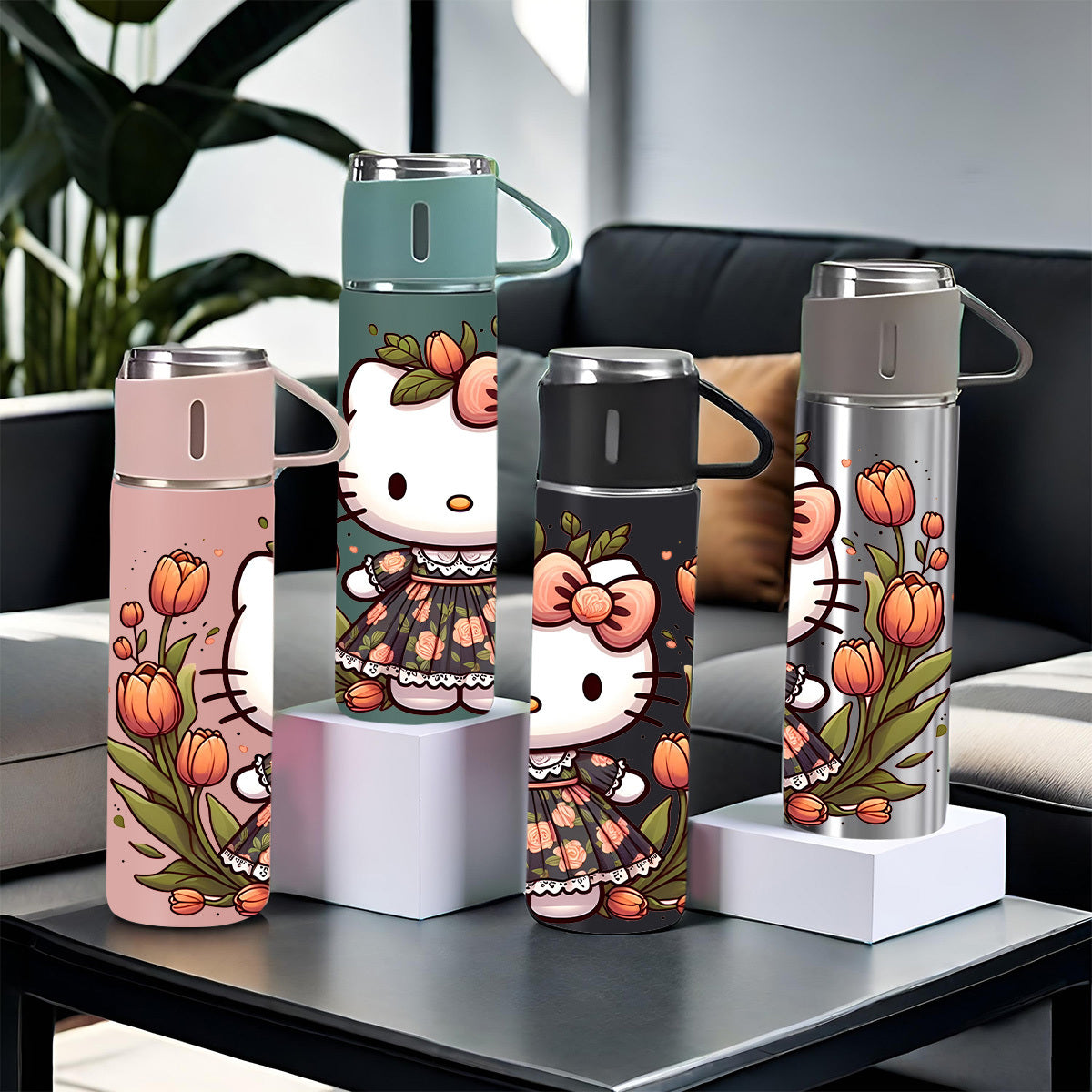 FILLSY™ 1pc Sanrio Valentine's Day Hello Kitty 16Oz Stainless Steel, CUT LUXURIOUS STAINLESS STEEL INSULATED ,