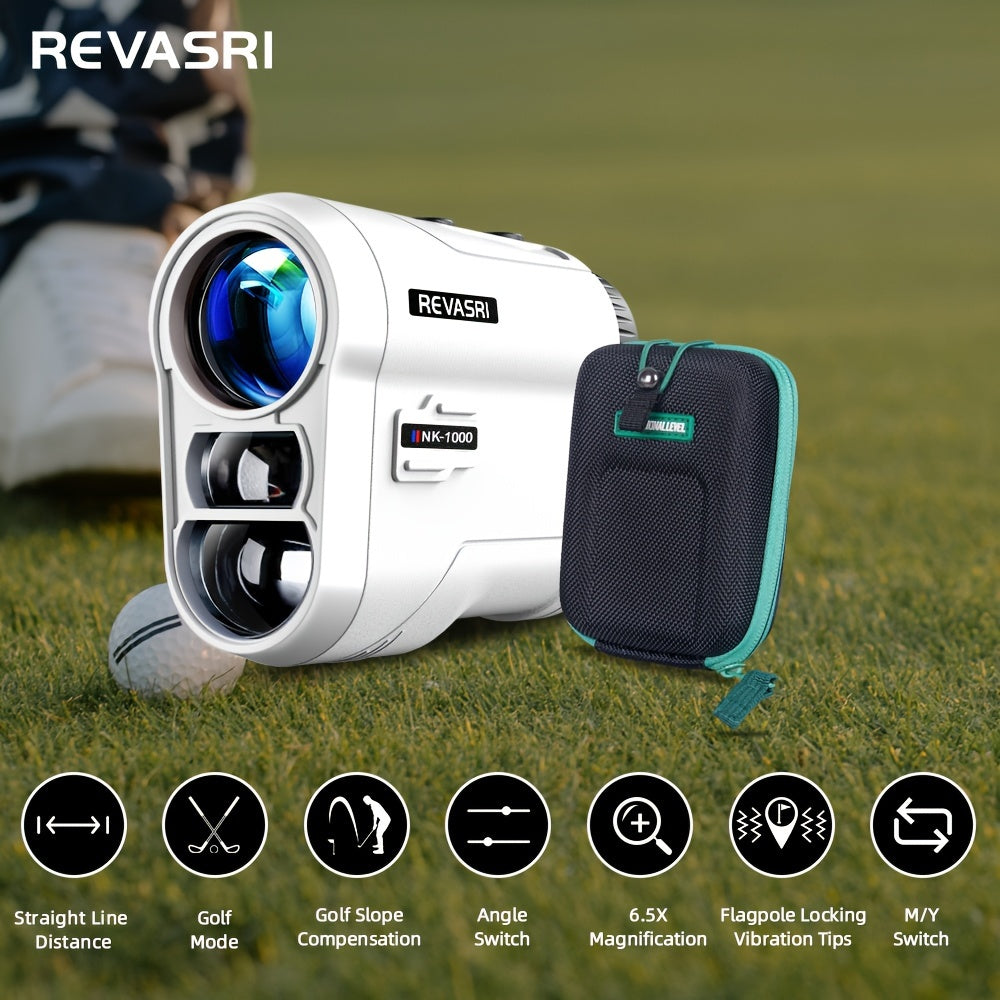GOLF PAL ™   REVASRI Golf Rangefinder with Slope and Pin Lock Vibration, External Slope Switch for Golf Tournament Legal, Rangefinders with Rechargeable Battery 1000YDS Laser Range Finder
