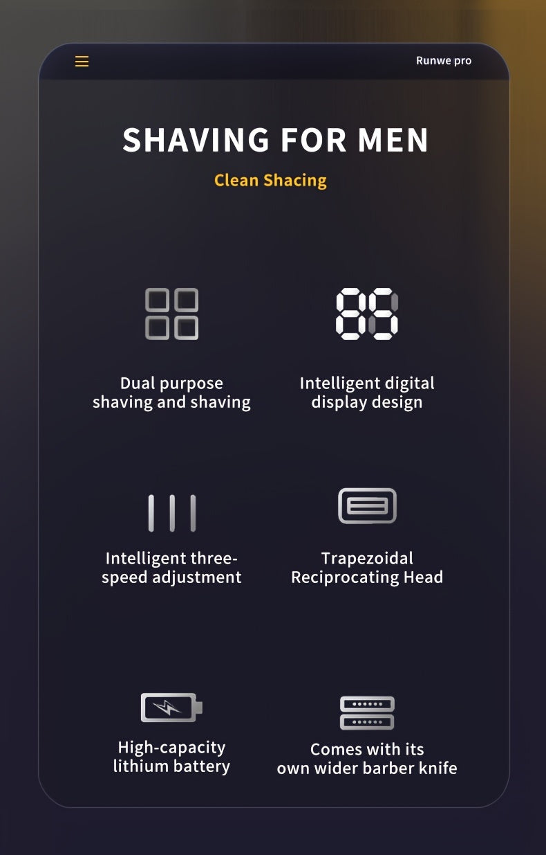 Professional Electric Razor 2-in-1, men Electric shaver Bald Hair Trimmer - Professional USB Rechargeable, Gentle Beard Hair Trimmer,