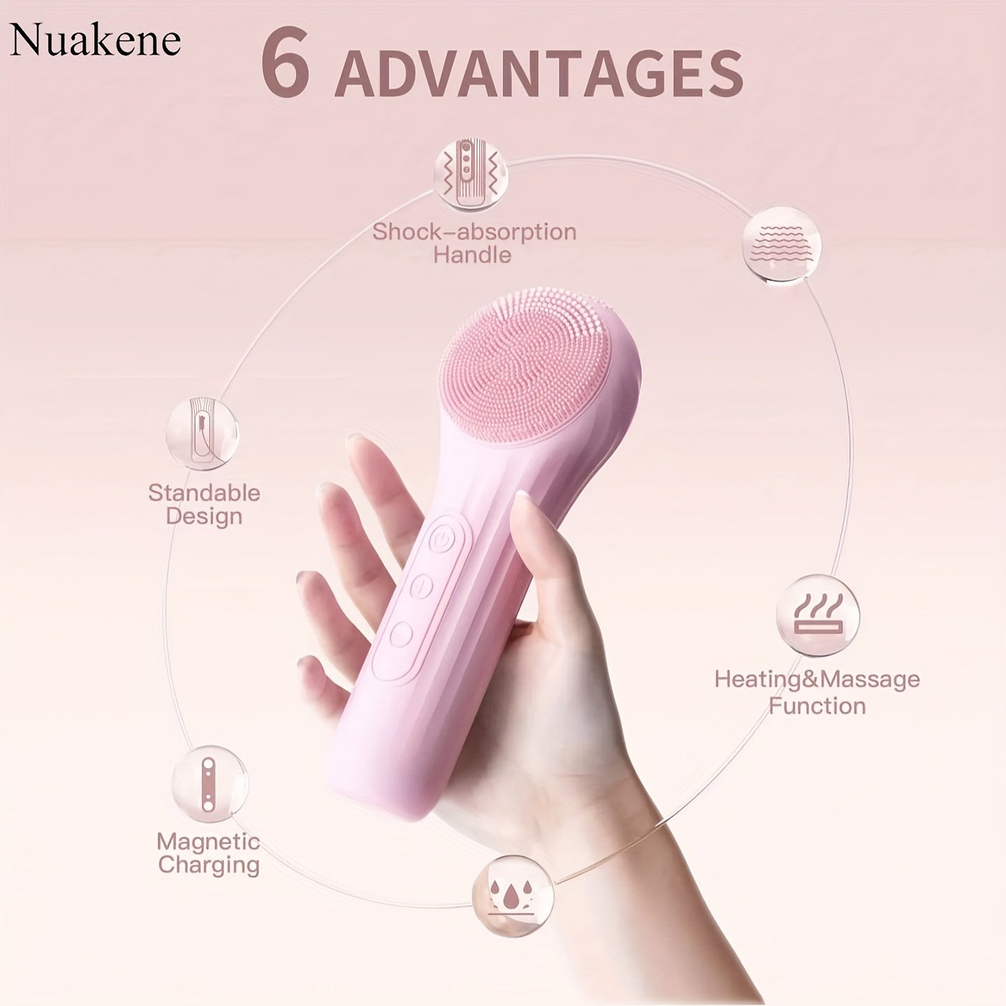 HYDRI ™Electric Facial Cleanser Brush, Silicone Face Scrubber, Face Wash Brush for Men & Women,