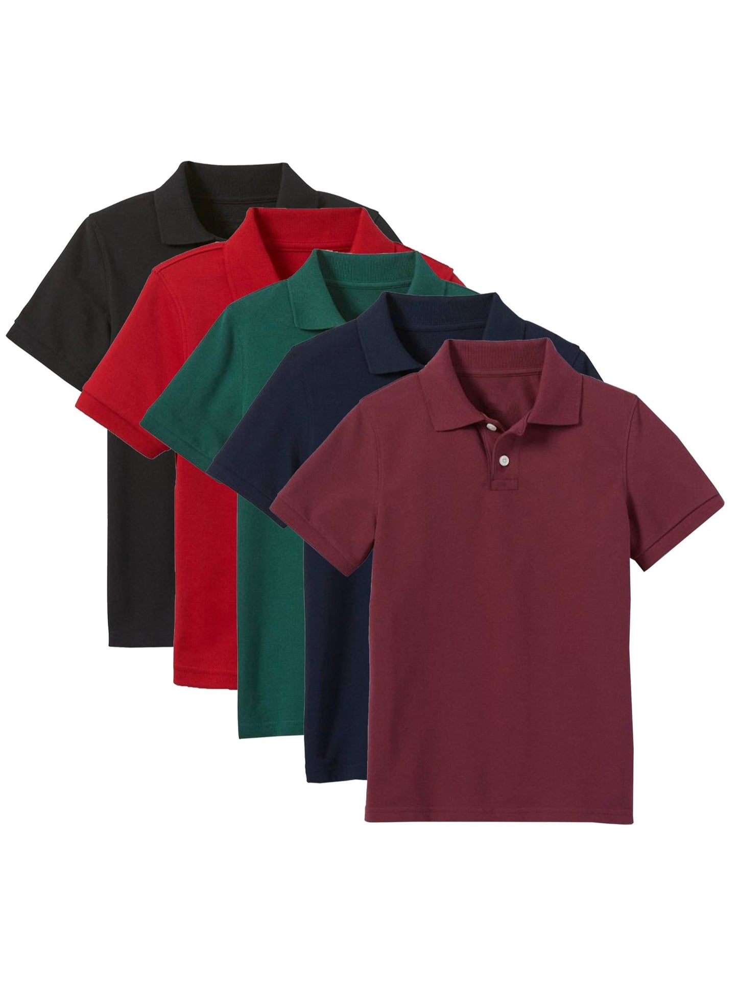 CLASSFIT ™️5-Pack Classic Boy's School Uniform Short Sleeve Polo Shirt