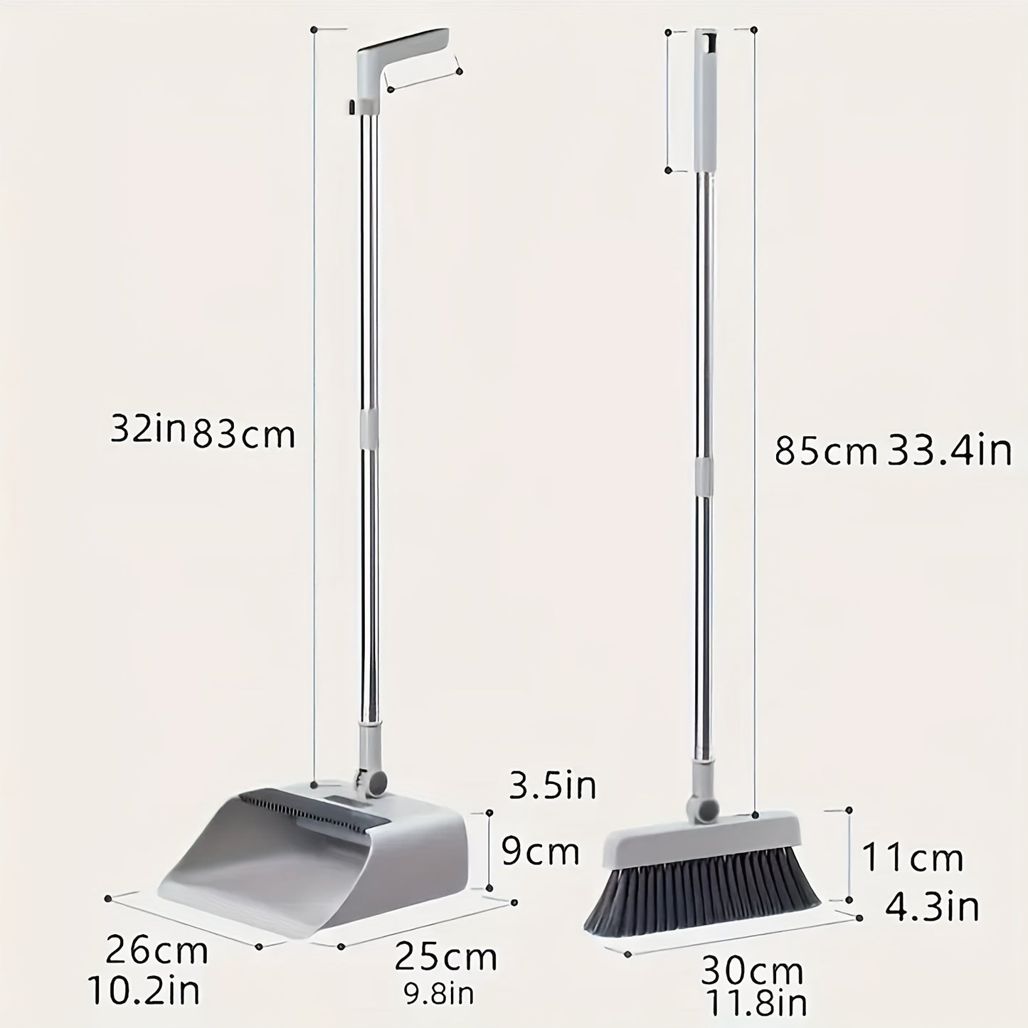 DUSTWIPE™ 3 IN 1 /set Broom Dustpan Floor Brush Set, Long Handle Sweeping broom