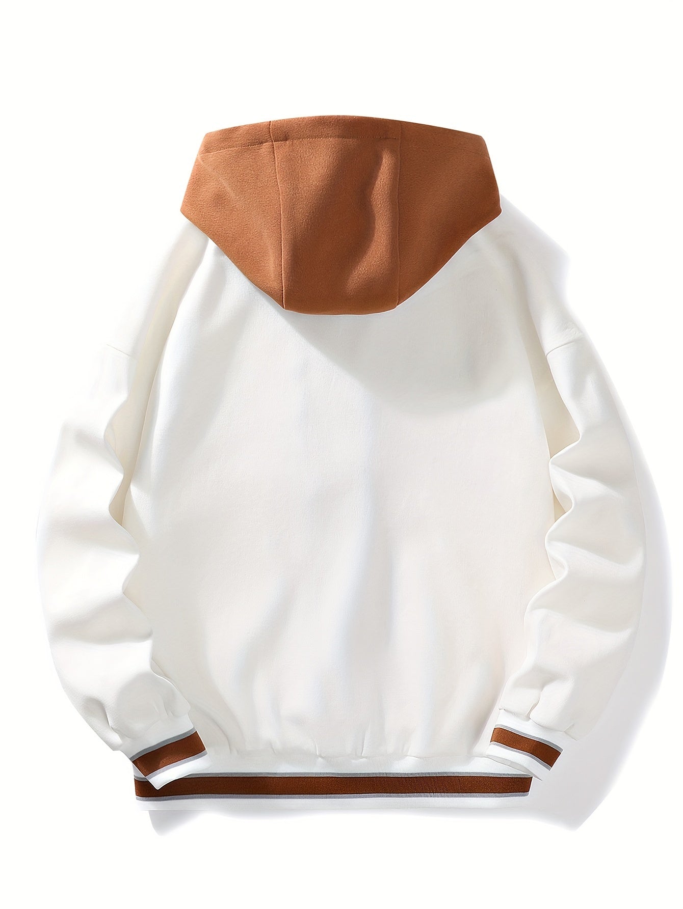 JUST JACKET™ Men's Casual Letter Print Hooded Varsity Jacket, Chic Vintage Style Thin Bomber Jacket for Spring Fall