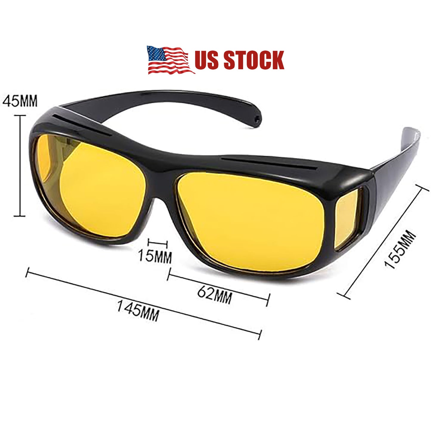 ALL NIGHT ™ High-Definition Unisex HD Night vison Driving Glasses Fit Over Glasses Anti-Glare,