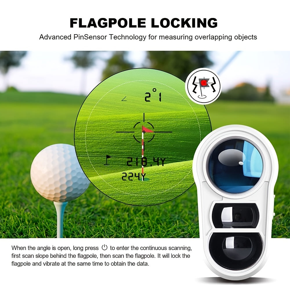 GOLF PAL ™   REVASRI Golf Rangefinder with Slope and Pin Lock Vibration, External Slope Switch for Golf Tournament Legal, Rangefinders with Rechargeable Battery 1000YDS Laser Range Finder