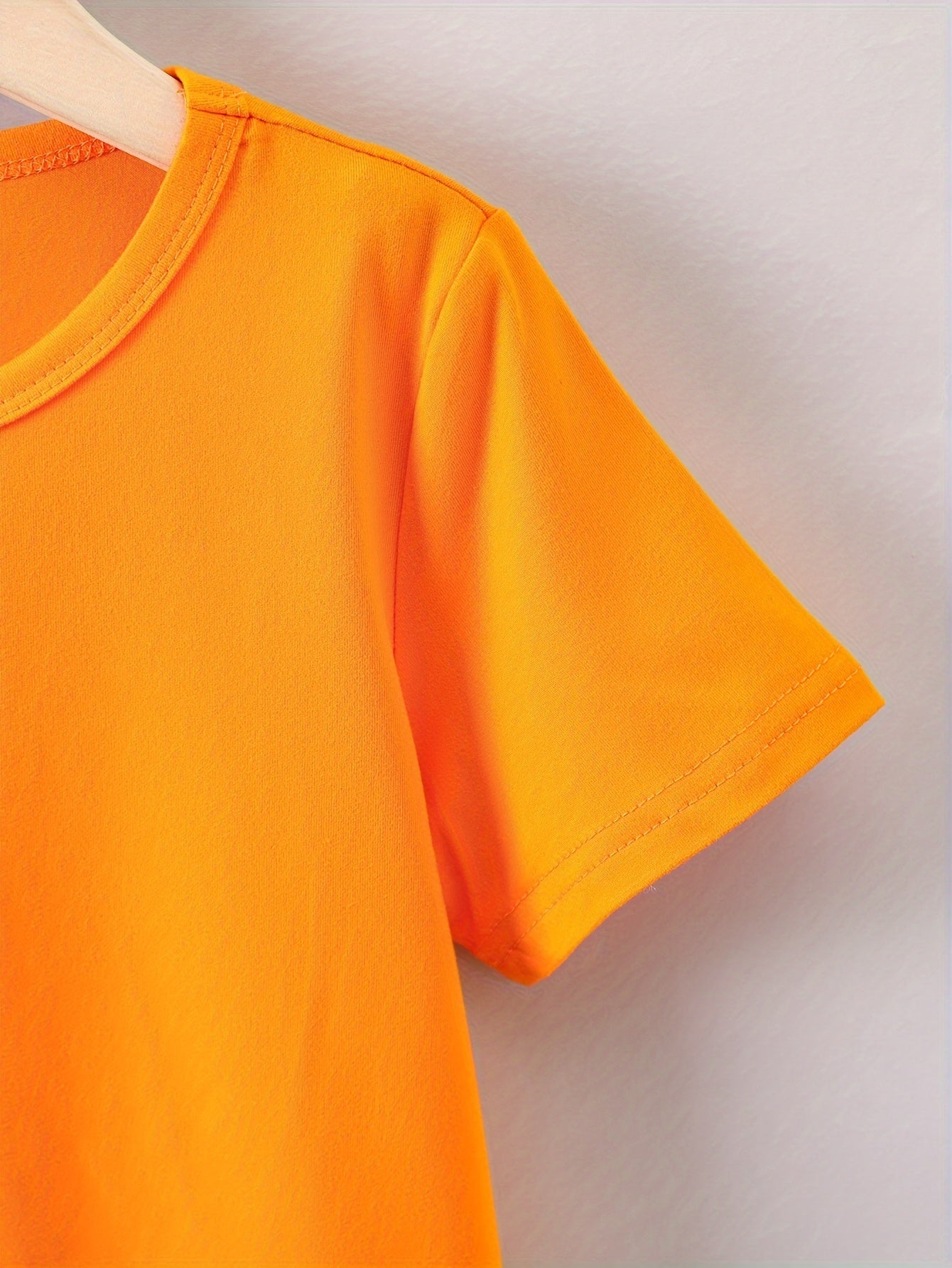 10-Pack Youth Summer Solid Color Crew Neck Tees, Casual Style Polyester Blend (95% Polyester, 5% Spandex) with Slight Stretch, Knit Short Sleeve Shirts for Ages 12 and Under
