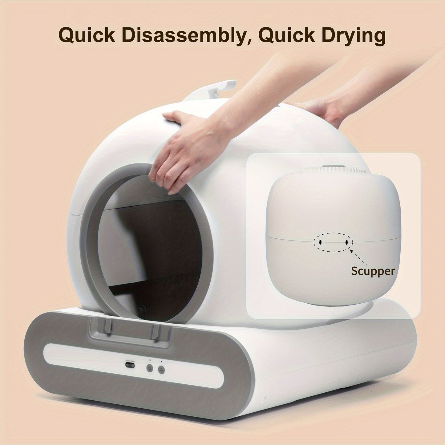 UPGRADED™️AUTOMATIC DOEL Self-Cleaning Cat Litter Box with App Control, Wi-Fi Enabled, 17.17gal Capacity