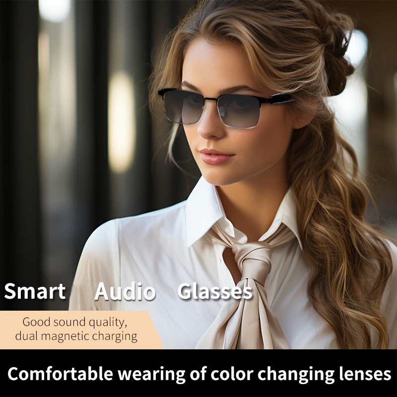 UPDATE ™️ Smart Audio Glasses with Automatic Dimming Lenses - High-definition Voice Calling, Hi-fi Music Quality, Built-in Microphone and Speaker - Suitable for Sports, Driving, Fishing, ATC