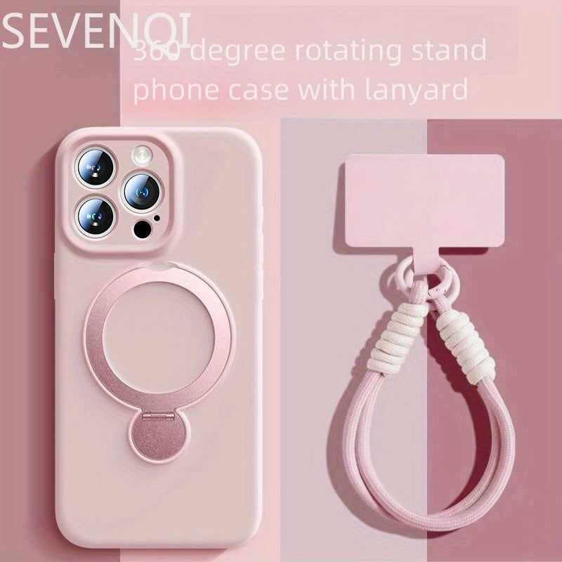 GRIP™️360-degree Phone Case for iPhone 16 iphone16promax new model 16pro liquid silicone magnetic strap holder 15P ultra-thin protective case