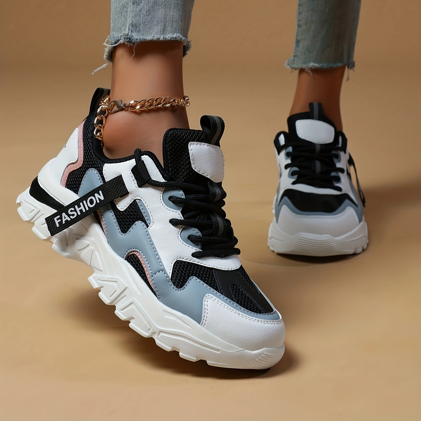 CHUNKUP™️Women's Shoes Breathable Mesh Chunky Sneakers - All-Season Comfortable Walking & Running Shoes, Thick Sole, Casual Sporty