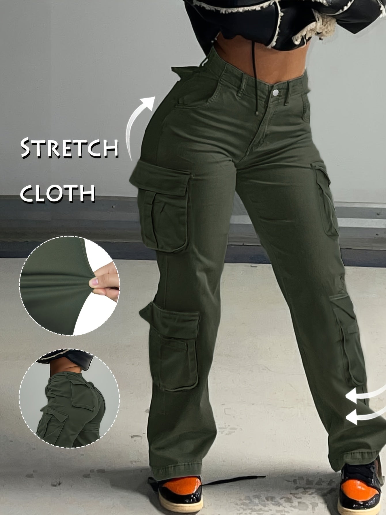 BAGGIES™ |Street Hip-hop Style Low Waist Multi Pocket Workwear Casual Denim Workwear Pants
