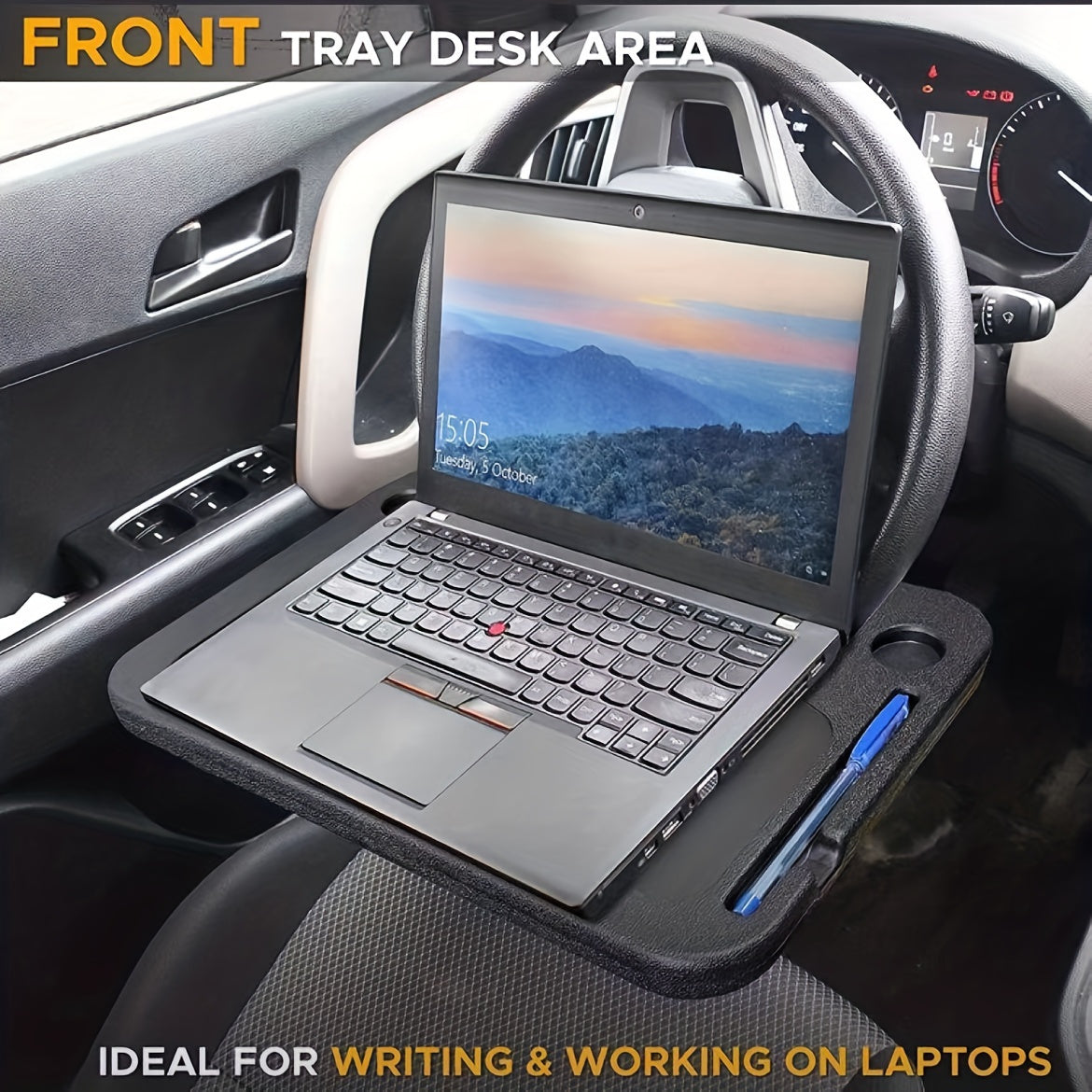RELAX™️Premium Multifunction Car Steering Wheel Tray - Versatile Portable Table for Eating, Working & Storing - Perfect Workstation on Wheels, Fits Most Cars, TRUCK DRIVER AND, CONSTRACTION,Car Laptop Computer Desk Mount Stand Eat Work Car Steering Wheel