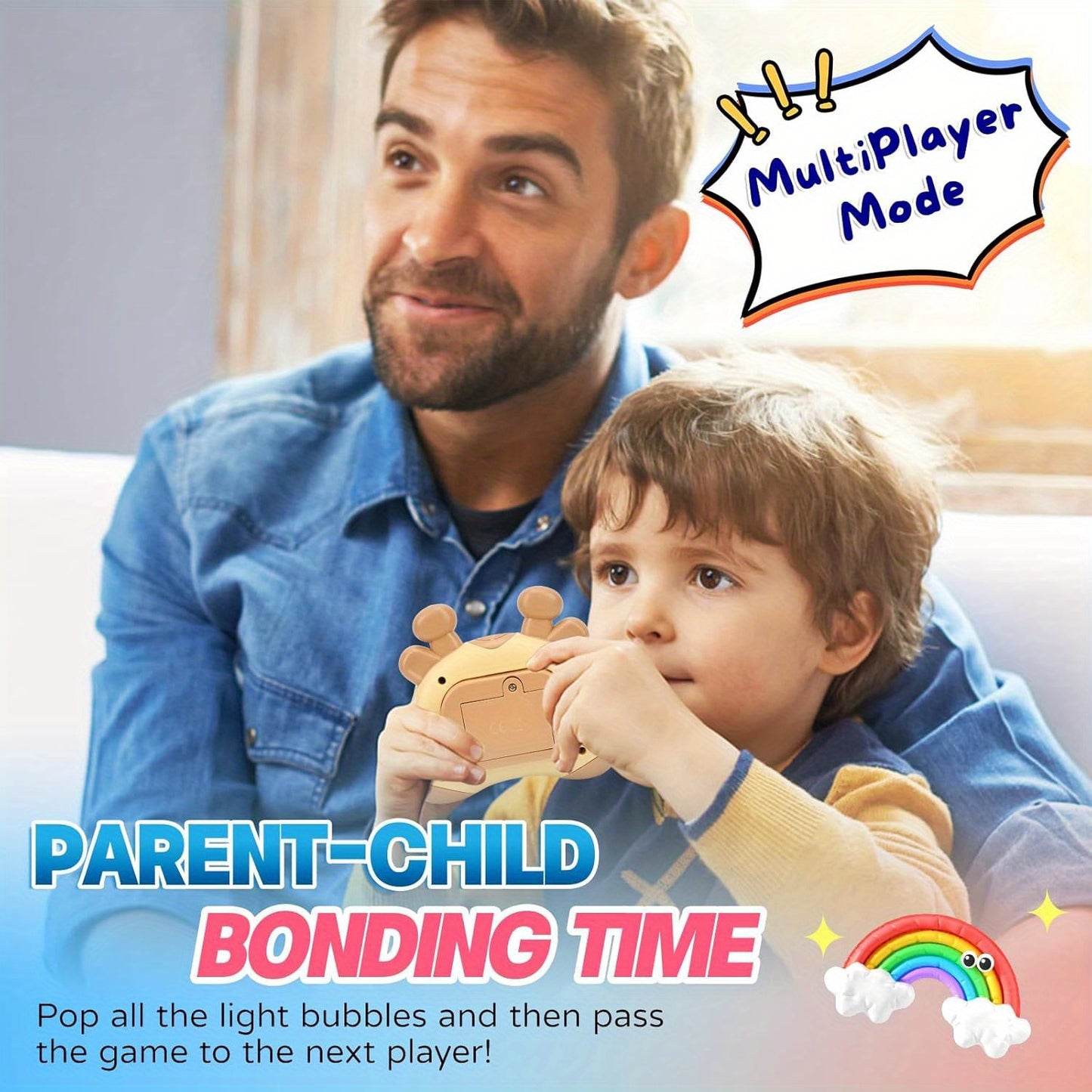 TWIST ™ 2pcs Light Up Pop Fidget Game - Sensory Toy for Kids & Adults - Push Bubble Pattern Popping Game - Fast Push Game - Stress Relief Gift