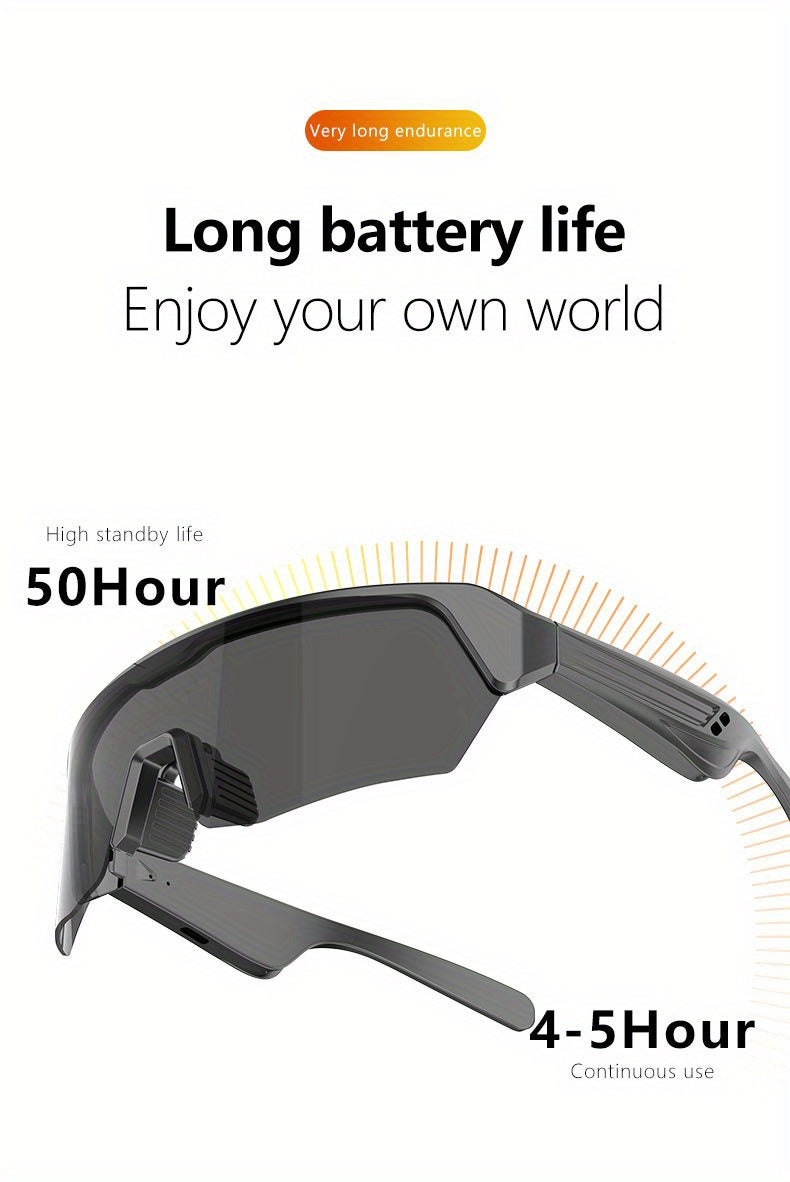 FUTURE ™️ Smart Glasses, Smart Audio Glasses, Wireless, Built-in Microphone, High-Resolution Audio, Touch Control, Anti-Blue Light, for Outdoor, Sports, Driving, Music Playback, Hands-Free Calling -