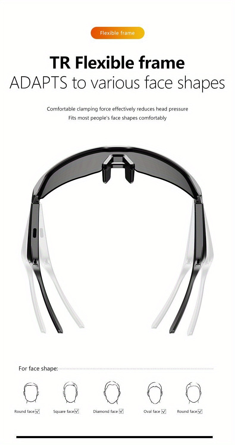 FUTURE ™️ Smart Glasses, Smart Audio Glasses, Wireless, Built-in Microphone, High-Resolution Audio, Touch Control, Anti-Blue Light, for Outdoor, Sports, Driving, Music Playback, Hands-Free Calling -