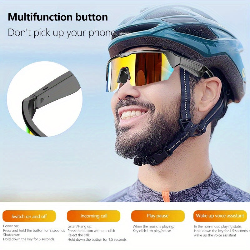 FUTURE ™️ Smart Glasses, Smart Audio Glasses, Wireless, Built-in Microphone, High-Resolution Audio, Touch Control, Anti-Blue Light, for Outdoor, Sports, Driving, Music Playback, Hands-Free Calling -