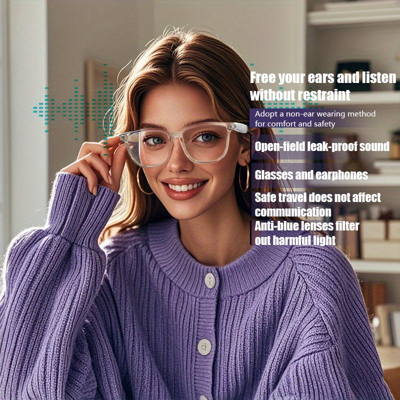 CATCHING ™️Smart Glasses, Touch Control, Built-in Microphone, Rechargeable Battery, Anti-Blue Light, Great for Office, Outdoor, Sports, Driving, Music Playback,