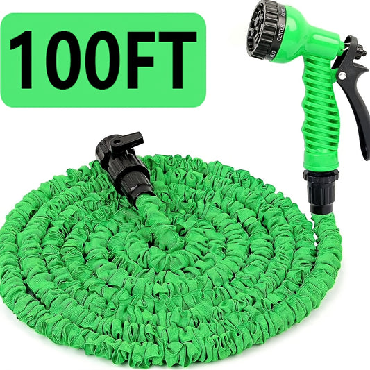 HOZZLE ™100ft Expandable Garden Hose with Multi-Function Spray