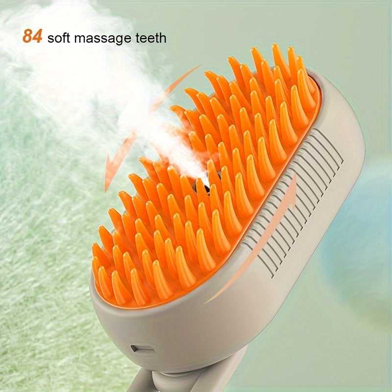 SLUFFY™️, Cat Steam Comb with Spray, Pet Grooming Brush With 84 Soft Massage Teeth, Plastic Pet Hair Remover For Cats