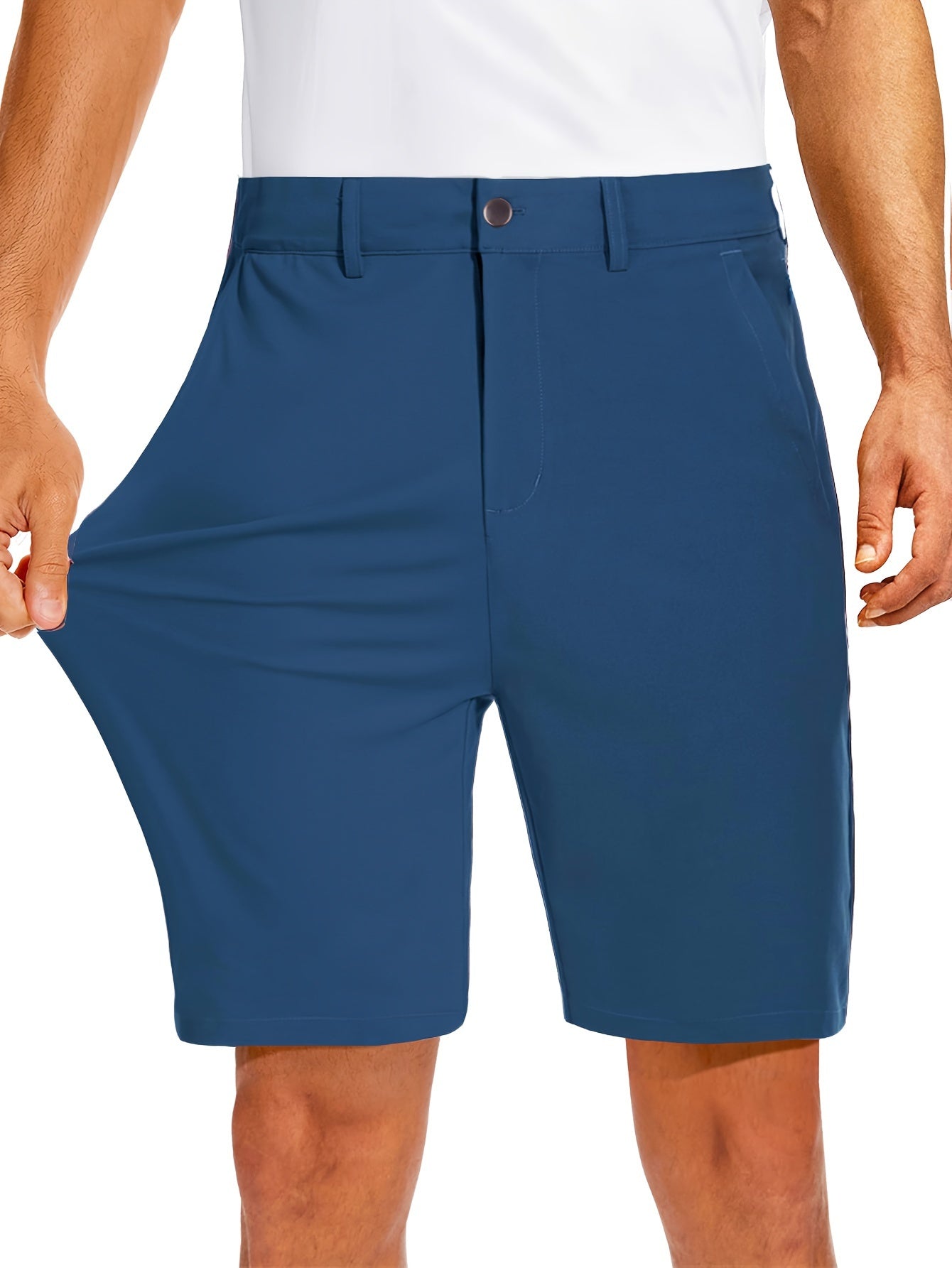 ENFOFSUMMER™️Quick-drying 9-inch Men's Golf Shorts - Casual Sports Shorts with Light Elasticity, 4 Pockets, Hidden Zipper - Waterproof for Outdoor Hiking and Mountain Climbing