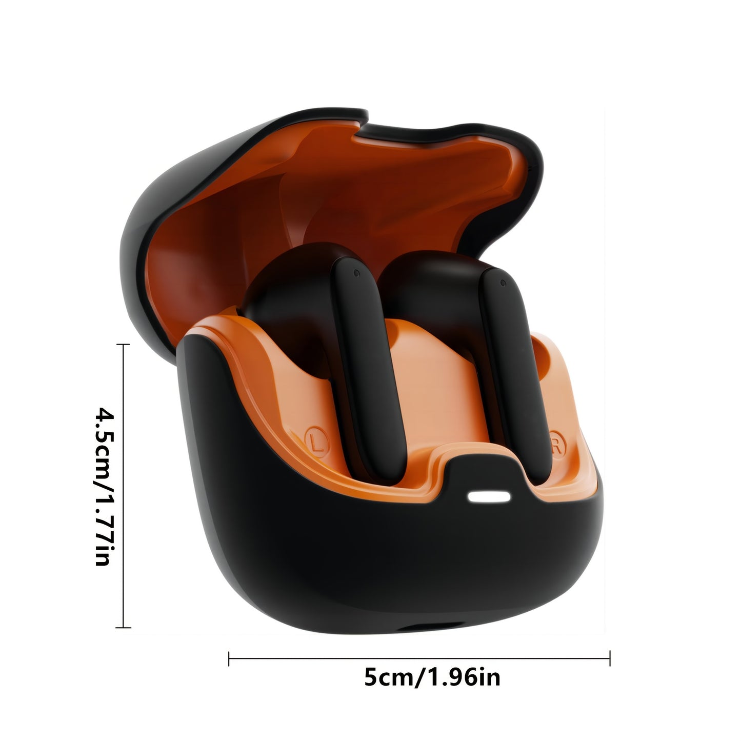 BOOM BOX™️AI Translation Smart Earbuds with 140+ Language Support, ENC Noise-Canceling, Wireless TWS Headphones, Long Battery Life, Music & Call Playback - Black & Orange, Type-C Charging Case Included