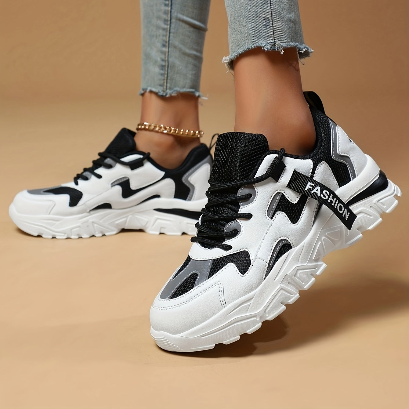 CHUNKUP™️Women's Shoes Breathable Mesh Chunky Sneakers - All-Season Comfortable Walking & Running Shoes, Thick Sole, Casual Sporty