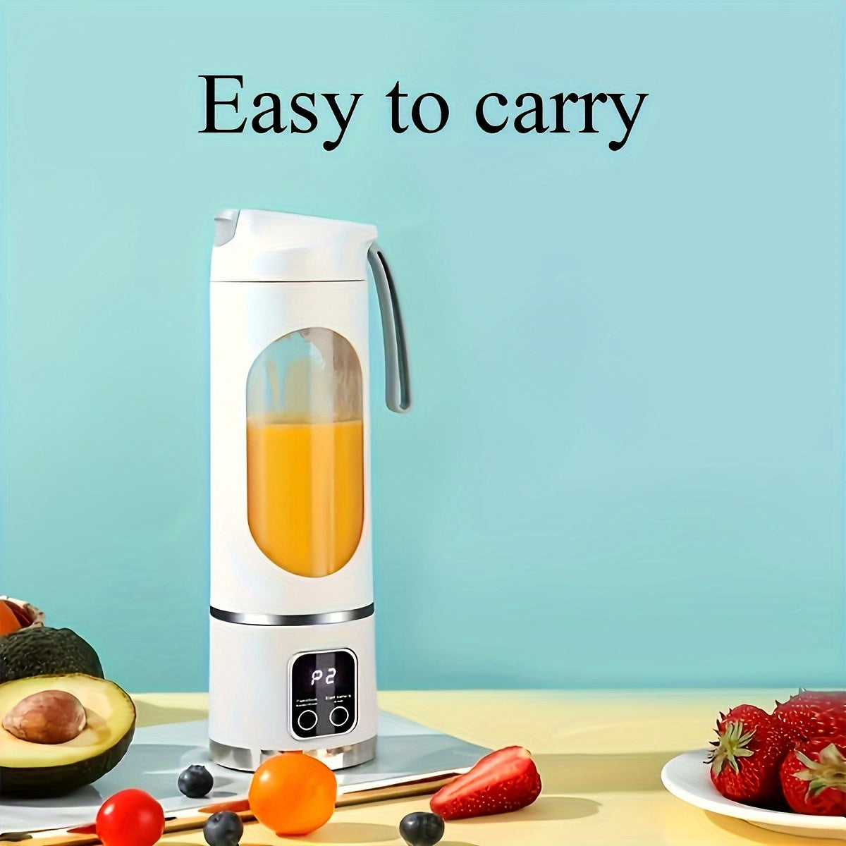 FRESH™️10.14oz to 16.91oz Compact USB-Rechargeable Portable Blender & Juicer with Stainless Steel Blade - Easy Clean, Digital Display,