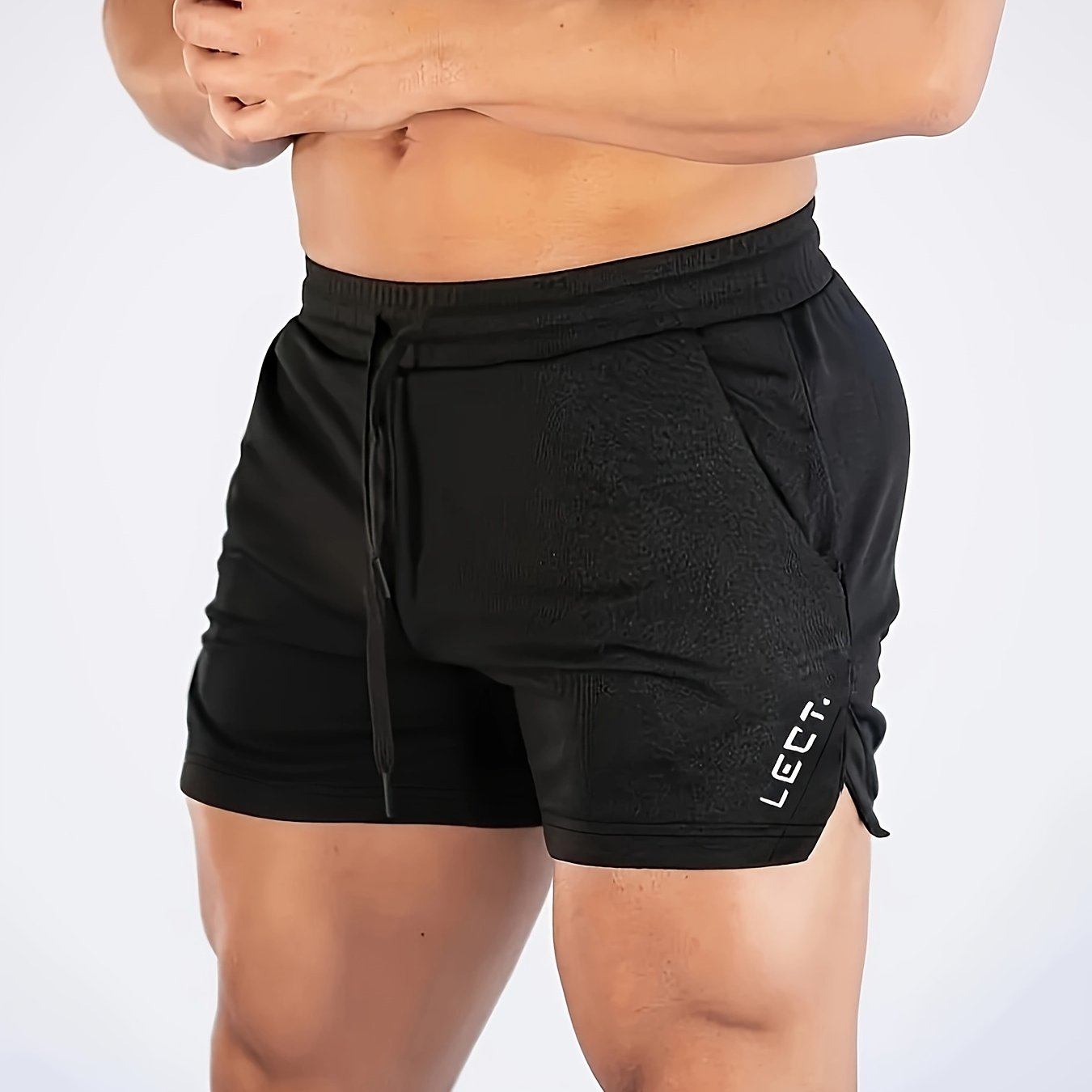 BROTHER™️ Fitness Men's Quick-Dry Slim-Fit Gym Shorts - Breathable & Stretchy with Zipper Pockets for Running & Training, Polyester